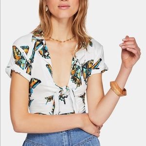 Free people butterfly tie font top